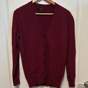 J. Crew Women's Burgundy Cardigan Sweater